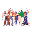 people at karaoke party amateurs singers singing vector image vector image