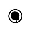 afro woman logo design black diadem curly vector image vector image