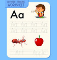 alphabet tracing worksheet with letter vector image