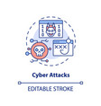 cyber attacks concept icon vector image vector image