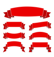red ribbon blank set banners old style vector image
