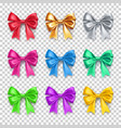 shiny decorative gift bows with ribbons vector image vector image