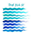 blue brush stroke waves set hand drawn vector image vector image