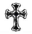 christian cross drawing blak vector image
