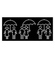 man and woman with umbrella icon set vector image