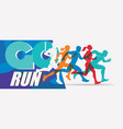 running people set of stylized silhouettes sport vector image