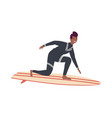 afro man surfing character vector image vector image