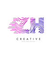 zh z h zebra lines letter logo design vector image