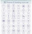 finance outline icon set elegant thin line vector image vector image