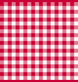 gingham red pattern vector image vector image