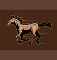 running fast racing horse mascot logo vector image