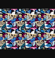 seamless bright tropical pattern lemurs vector image
