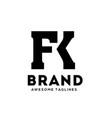 fk letter monogram strong and bold logo vector image vector image