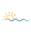 sun and sea symbol vector image
