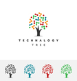 technology tree logo vector image