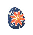 colorful easter egg with flower pattern isolated vector image