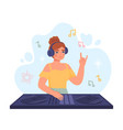 dj woman concept vector image