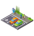 parking isometric composition vector image vector image