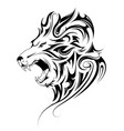 lion head tribal tattoo vector image vector image