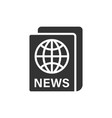 newspaper icon in flat style news on white vector image