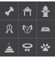 black dog icons set vector image