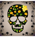 cheerful background with a skull vector image