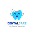 dentist logo with teeth and happy face vector image