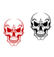 human skull for horror or halloween vector image