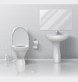 realistic toilet modern 3d bathroom interior vector image