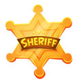 sheriff marshal star gold medal icon vector image