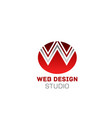 w letter icon for web design studio vector image vector image
