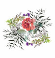 watercolor floral composition clipping path vector image
