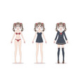 anime manga girl in lace underwear bra shirt vector image