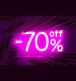 neon frame 70 off text banner summer bar vector image vector image