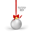 christmas ball with ribbon and bow vector image