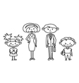 cute doodle family set vector image vector image