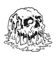 scary melting zombie skull head halloween vector image