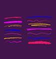 colorful crayon or charcoal underlines for kids vector image vector image