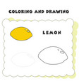 coloring and drawing book element lemon drawing vector image