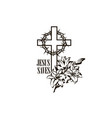 cross and lily vector image