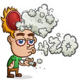 smoking marijuana cartoon blowing 420 smoke vector image vector image