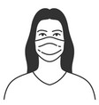 woman wearing hygienic mask vector image vector image