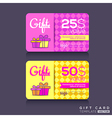 colorful gift card design template vector image vector image