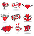 happy valentines day pack love stickers vector image