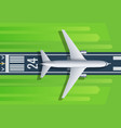 passenger plane fly up over take-off runway from vector image vector image