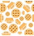 pie seamless pattern bakery product flat design vector image