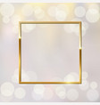 shiny sparkling golden square on blurred vector image vector image