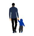 Young Father And Son Holding Hands Walking Vector Image