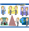 businessmen cartoon characters set vector image vector image
