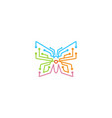 creative butterfly technology logo vector image